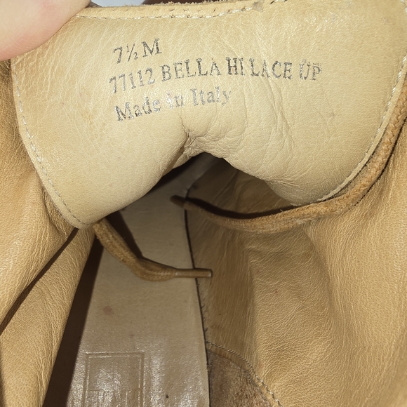 Frye Brown Bella Lace Up Leather Heeled Ankle Boots - Picture 7 of 12